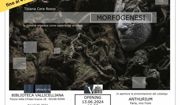 Locandina della mostra Morfogenesi con indicazione della proroga