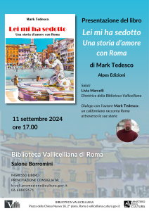 Locandina presentazione libro di Mark Tedesco su Roma "Lei mi ha sedotto"