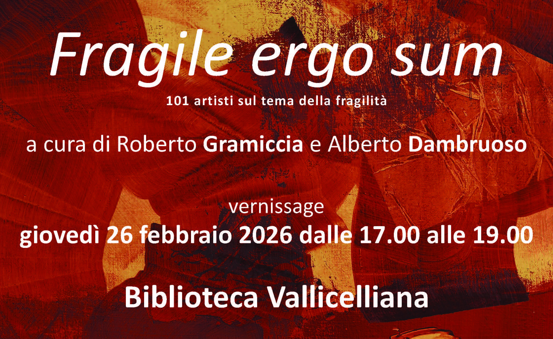 Banner grafico della mostra Fragile ergo sum