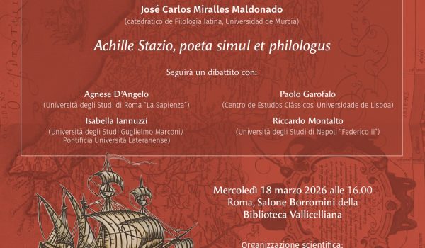 Locandina con programma del seminario su Stazio